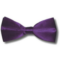 Solid Purple Satin Bow Tie